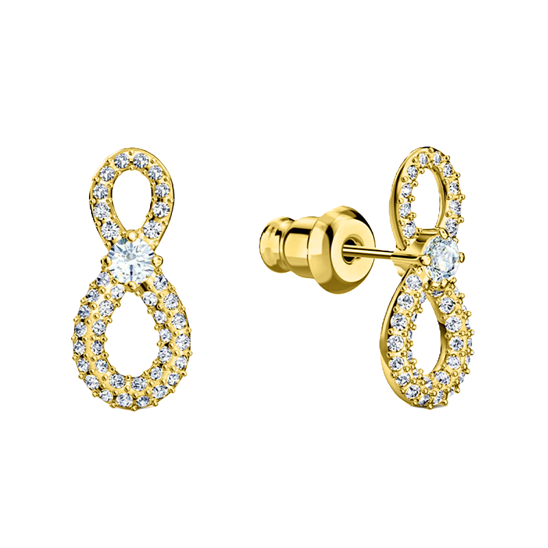 Louvre Gold Infinity Diamond Earrings