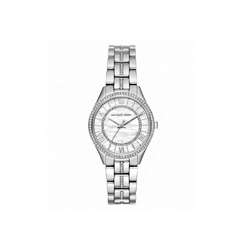 Michael Kors Lauryn Women’s Watch – White Mother-of-Pearl Crystal Dial Stainless Steel Edition
