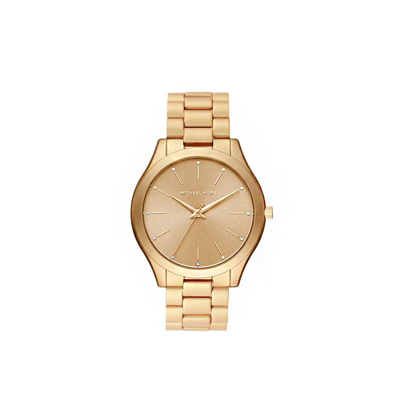 Michael Kors Runway Slim Women’s Watch – Gold Dial Stainless Steel Edition