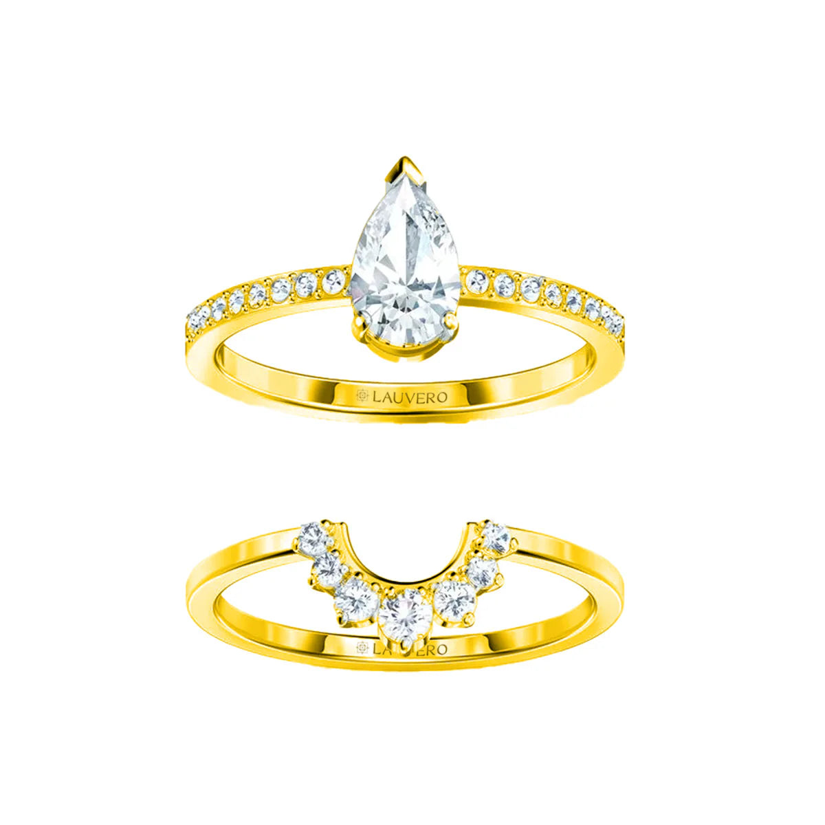 Frozen Elegance Yellow Gold Ring