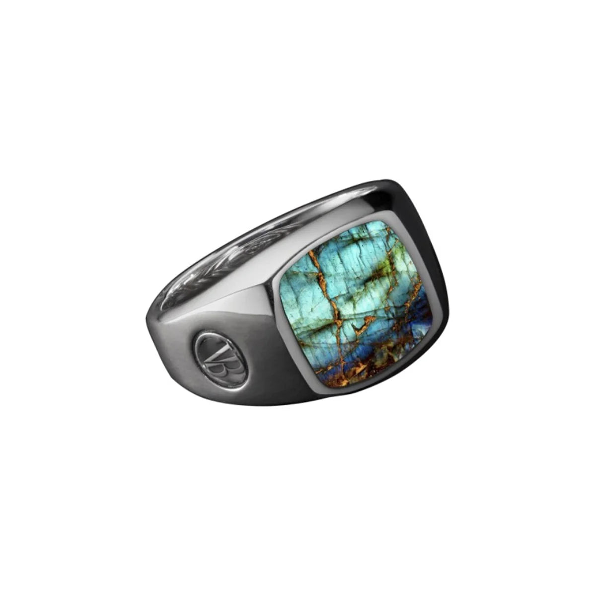 labradorite Eclipse Men's Silver Ring with Stone 10mm