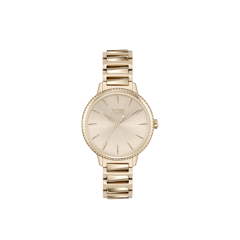 BOSS Signature Rose Gold Dial Ladies Watch