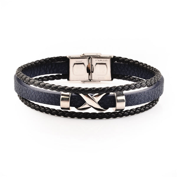 Valeria “DoubleX” Leather & Steel Bracelet