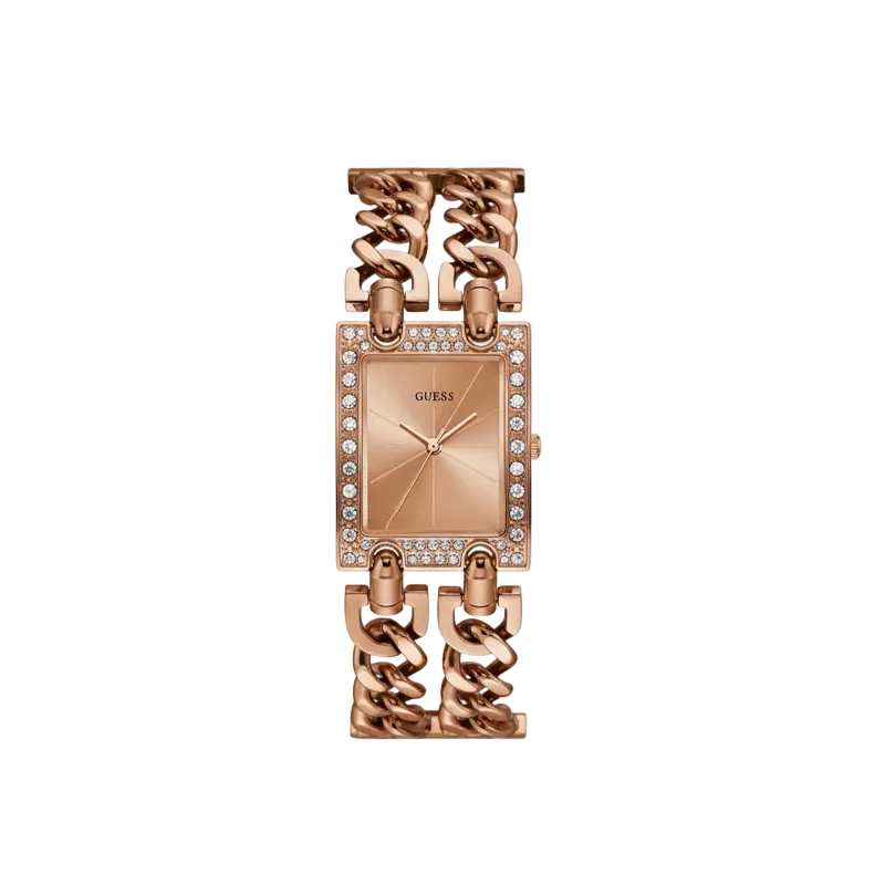 GUESS Mod Heavy Metal Diamond-Accented Rose Gold Watch for Women