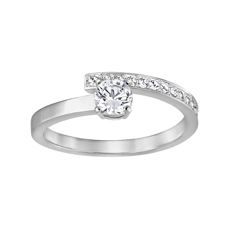 Lauvero Étreinte Curve Solitaire Ring – Silver