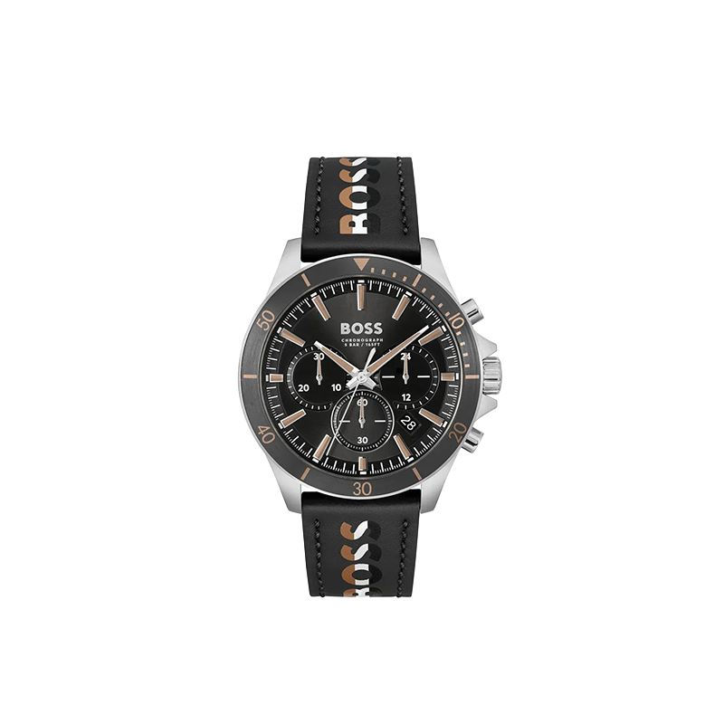 BOSS Ascend Black Dial Leather Classic Watch