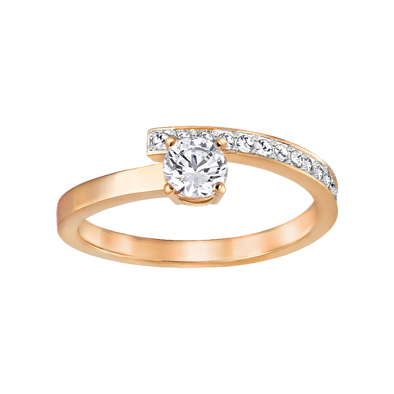 Lauvero Étreinte Curve Solitaire Ring – Rose Gold