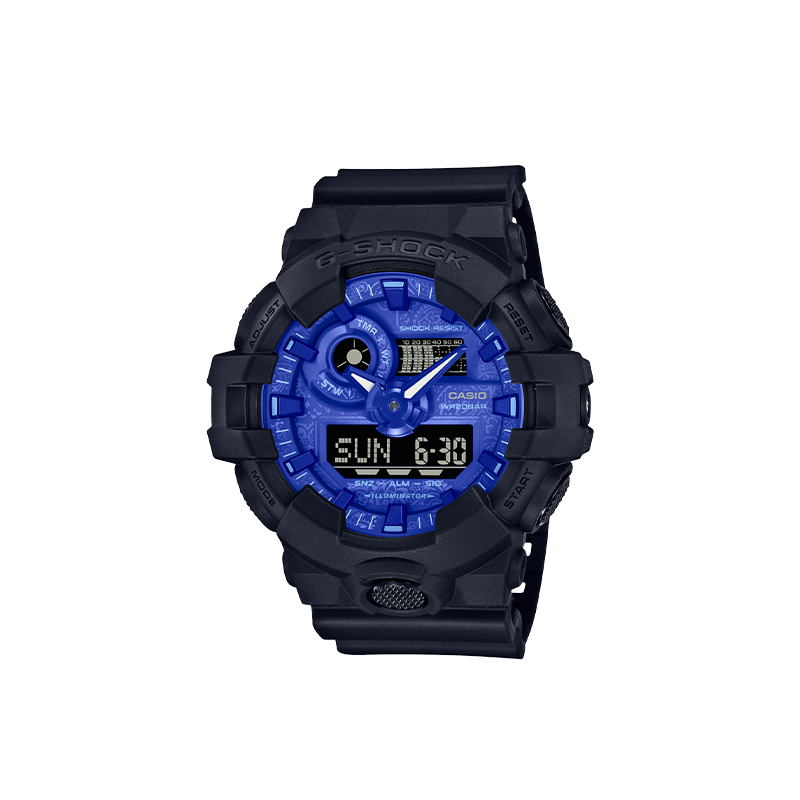 G-SHOCK Night Volt Analog-Digital Watch – Electric Blue Blackout Edition