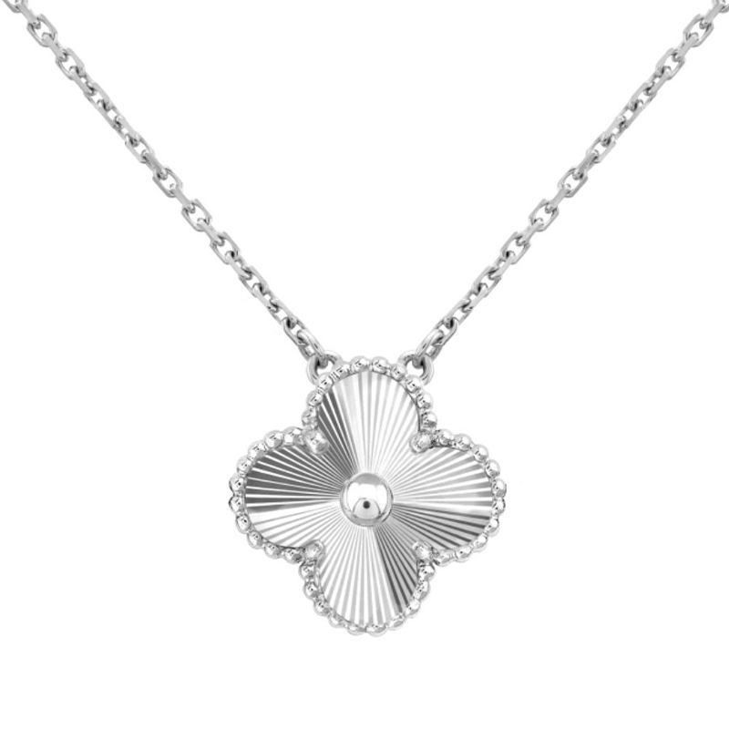 Radiant Four-Petal Sterling Pendant Necklace