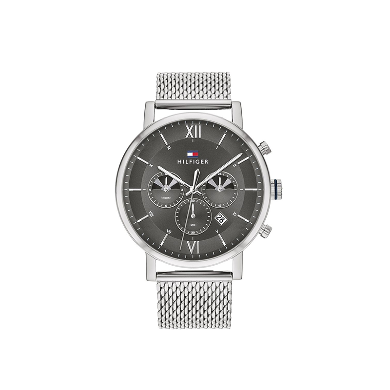 Tommy Hilfiger Evan Men’s Watch  – Grey Dial & Silver Stainless-Steel Bracelet