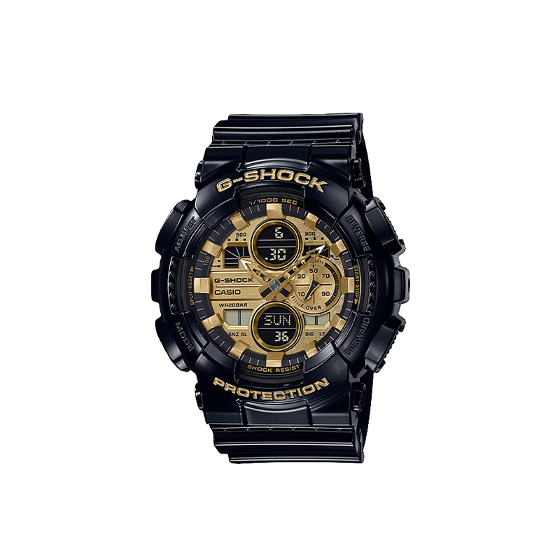 G-SHOCK Imperial Steel Dual-Display Watch – Black & Gold Edition