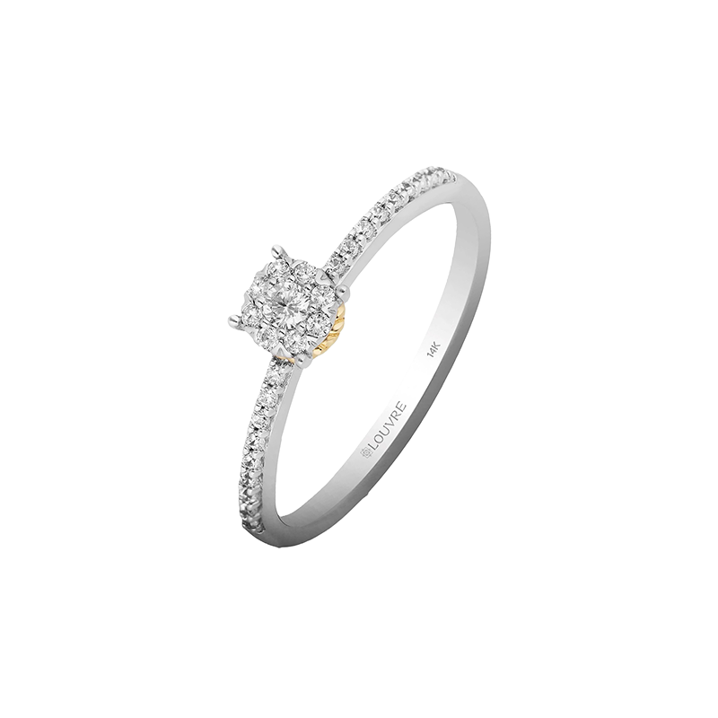 Monte Carlo Lumière Petite Halo Diamond Ring