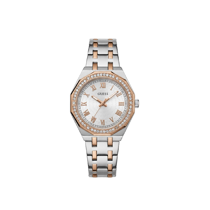 GUESS Glam Two-Tone Rhinestone-Accented Analog Watch