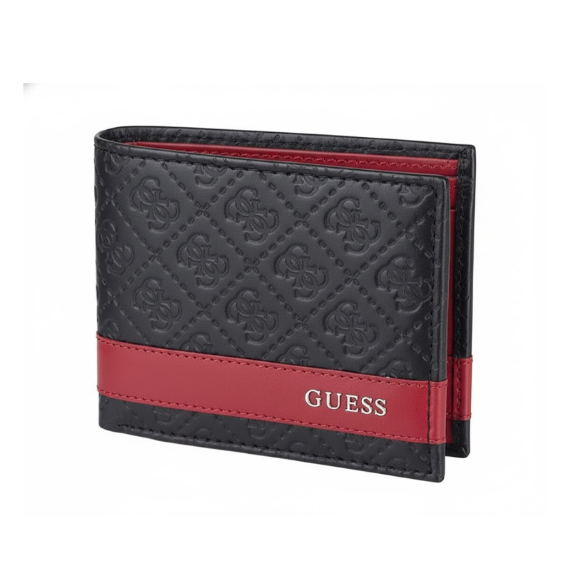 GUESS 31GU13X008 Men Bifold Wallet - Black/Red
