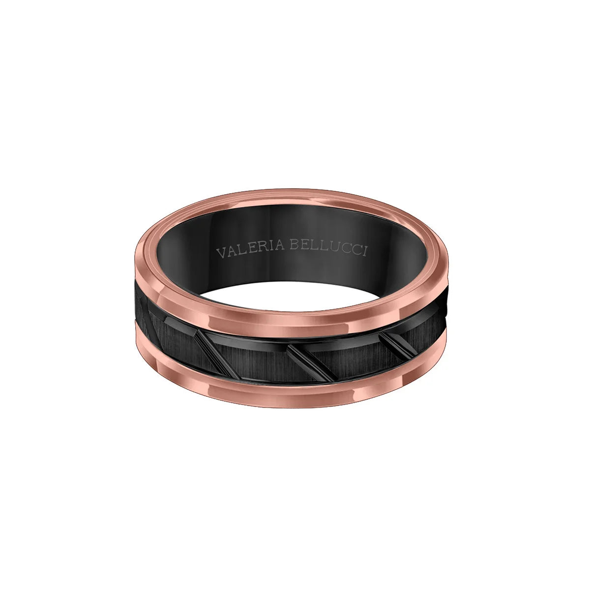 Obsidian Elegance Rose And Black Men's ring