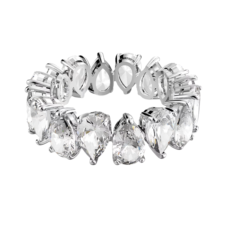 Lauvero Royale Pear Eternity Ring – Silver