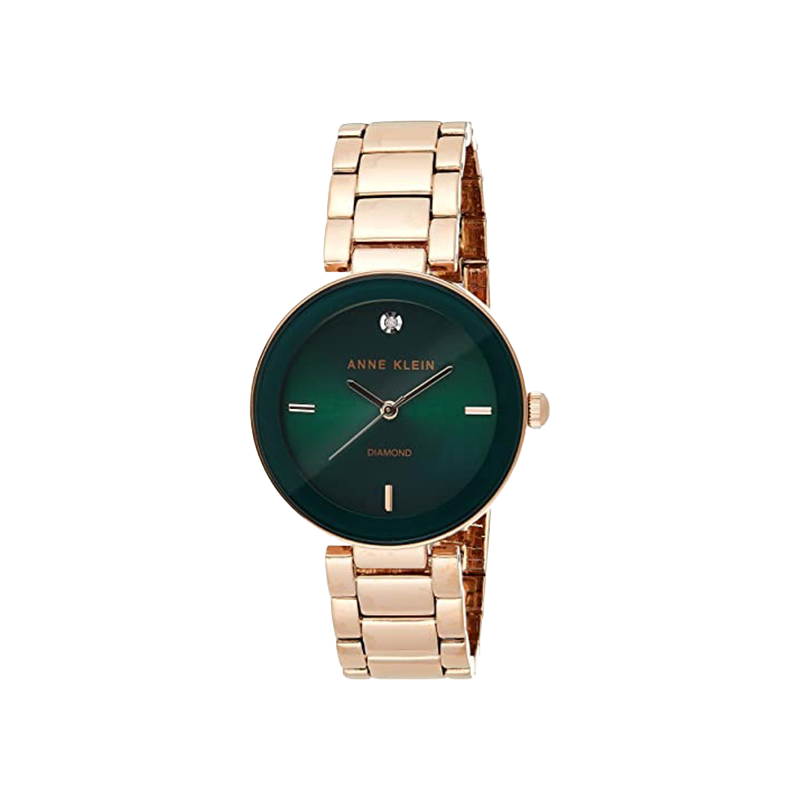 Anne Klein Emerald Luxe Diamond Rose-Gold Watch