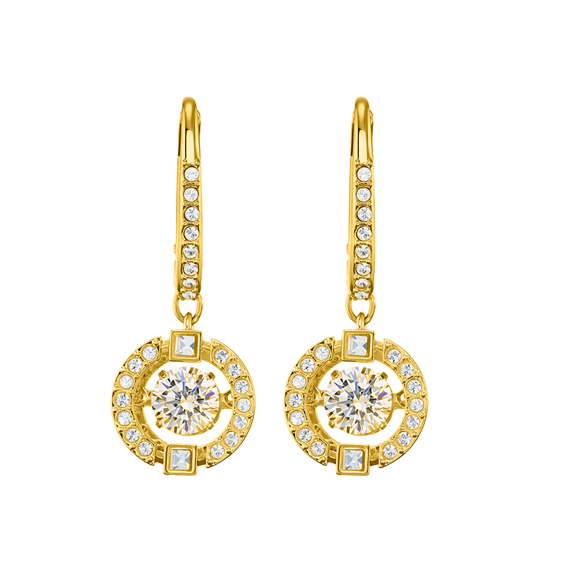 Louvre Radiant Circle Drop Earrings – Yellow Gold