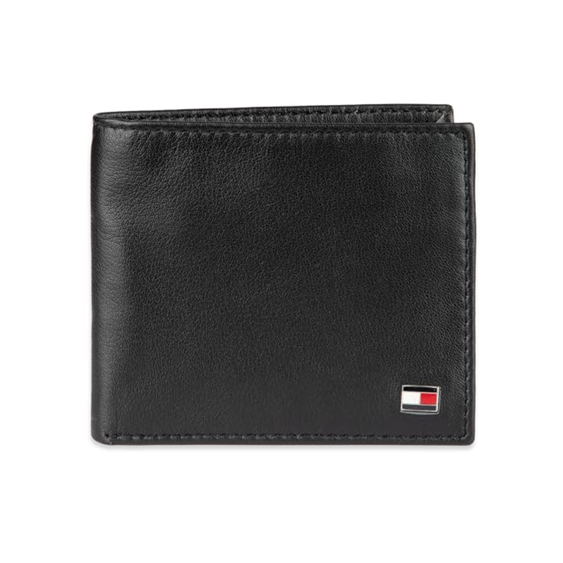 Tommy Hilfiger billetera 31TL13X008 con diseño lisa color negro de cuero 9.2cm x 11cm x 1cm