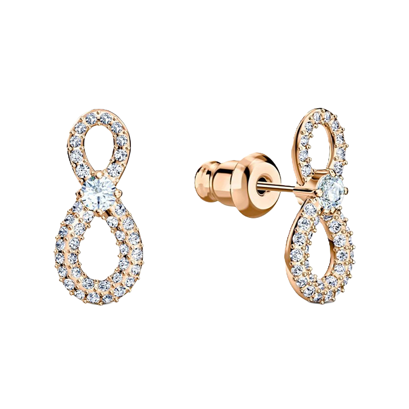 Louvre Infinity Sparkle Earrings – Rose Gold