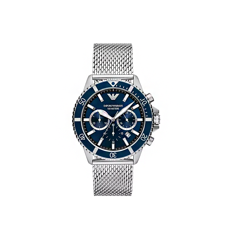 Emporio Armani Men’s 43.5mm Quartz Chronograph Stainless Steel Sport Watch