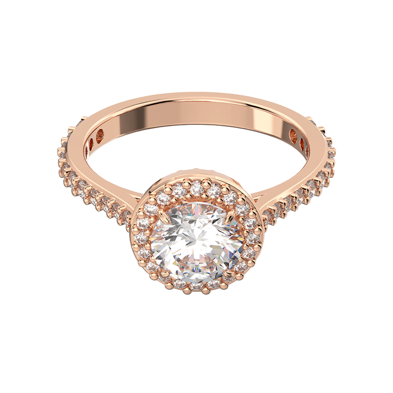 Lauvero Radiant Halo Elegance Ring – Rose Gold