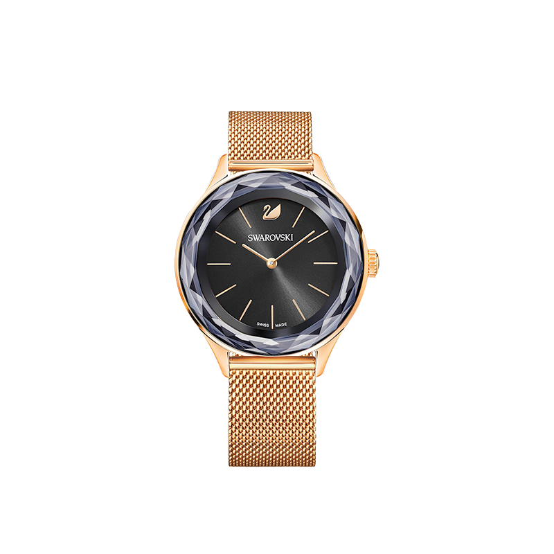 Swarovski Octea Nova Rose-Gold Plated Mesh Crystal-Cut Stainless Steel Women’s Watch
