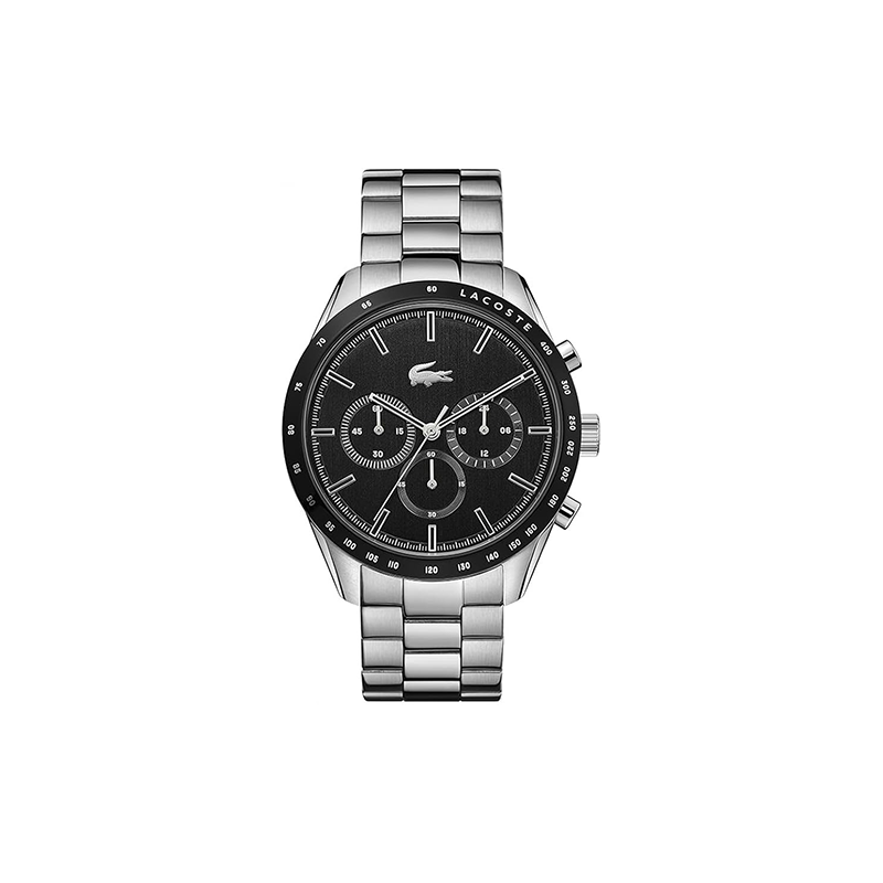 Lacoste Boston Men’s Chronograph Stainless Steel Watch – Tachymeter Bezel, 42MM