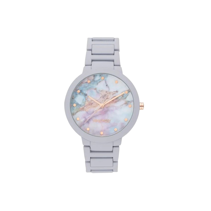 Nine West Women’s Matte Lavender Rubberized Bracelet Quartz Watch