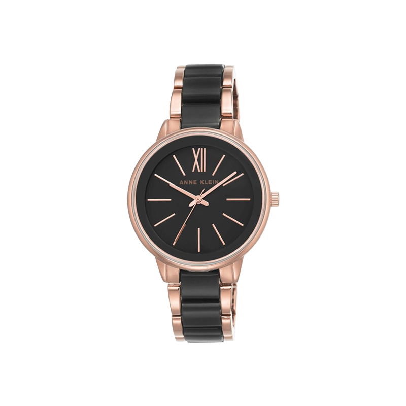 Anne Klein Noir Ceramic Elegance Rose-Gold Watch