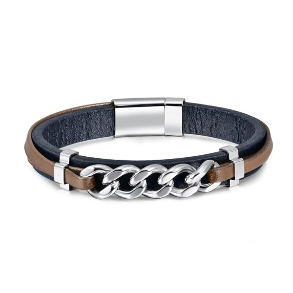Valeria “ChainLink” Leather Bracelet