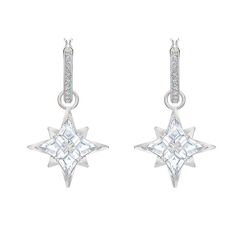 Louvre White Gold Starburst Diamond Earrings