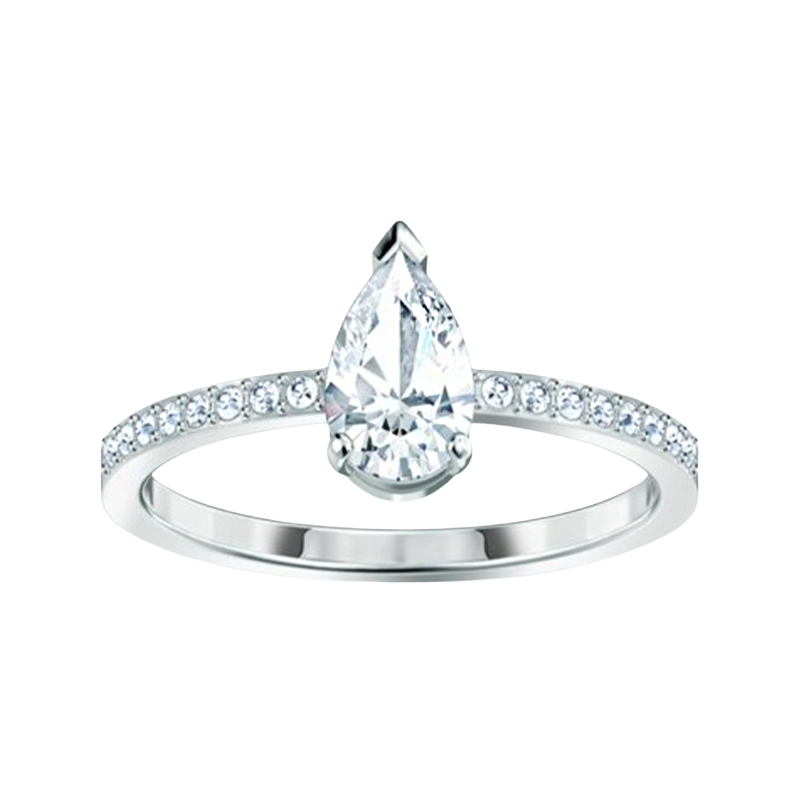Lauvero Celeste Pear Solitaire Ring – Silver