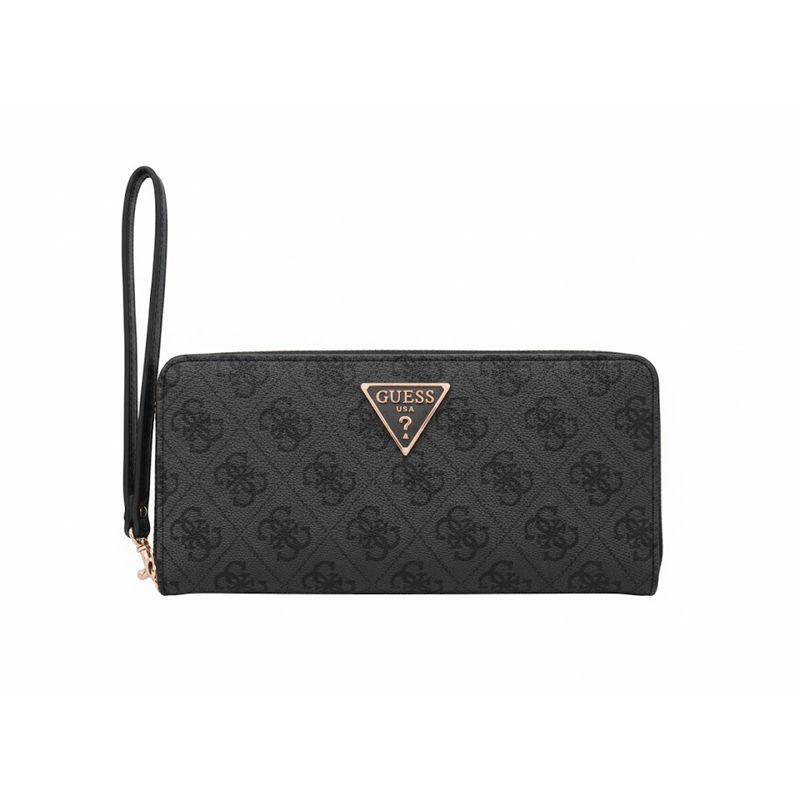 GUESS Black Logo Laurel Large Wallet
