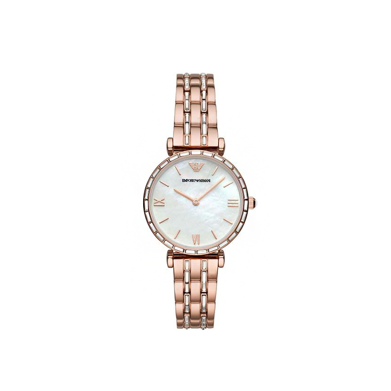 Emporio Armani Gianni T-Bar Pearl Rose Gold Women’s Watch