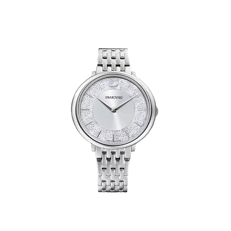 Swarovski Crystalline Chic Silver-Tone Crystal-Infused Bracelet Watch
