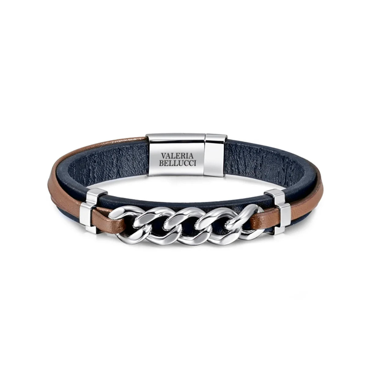 Iron Edge Brown Leather Bracelets