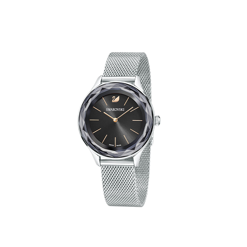 Swarovski Noir Elegance Swiss-Made Crystal Stainless Steel Watch – Women’s