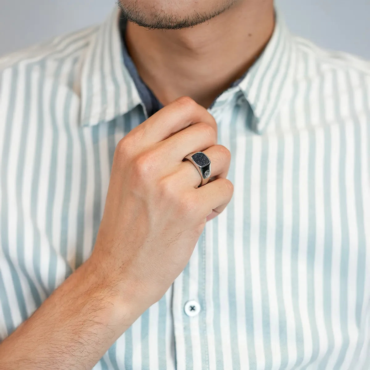 Sand Eclipse Blue Stone Ring 10mm