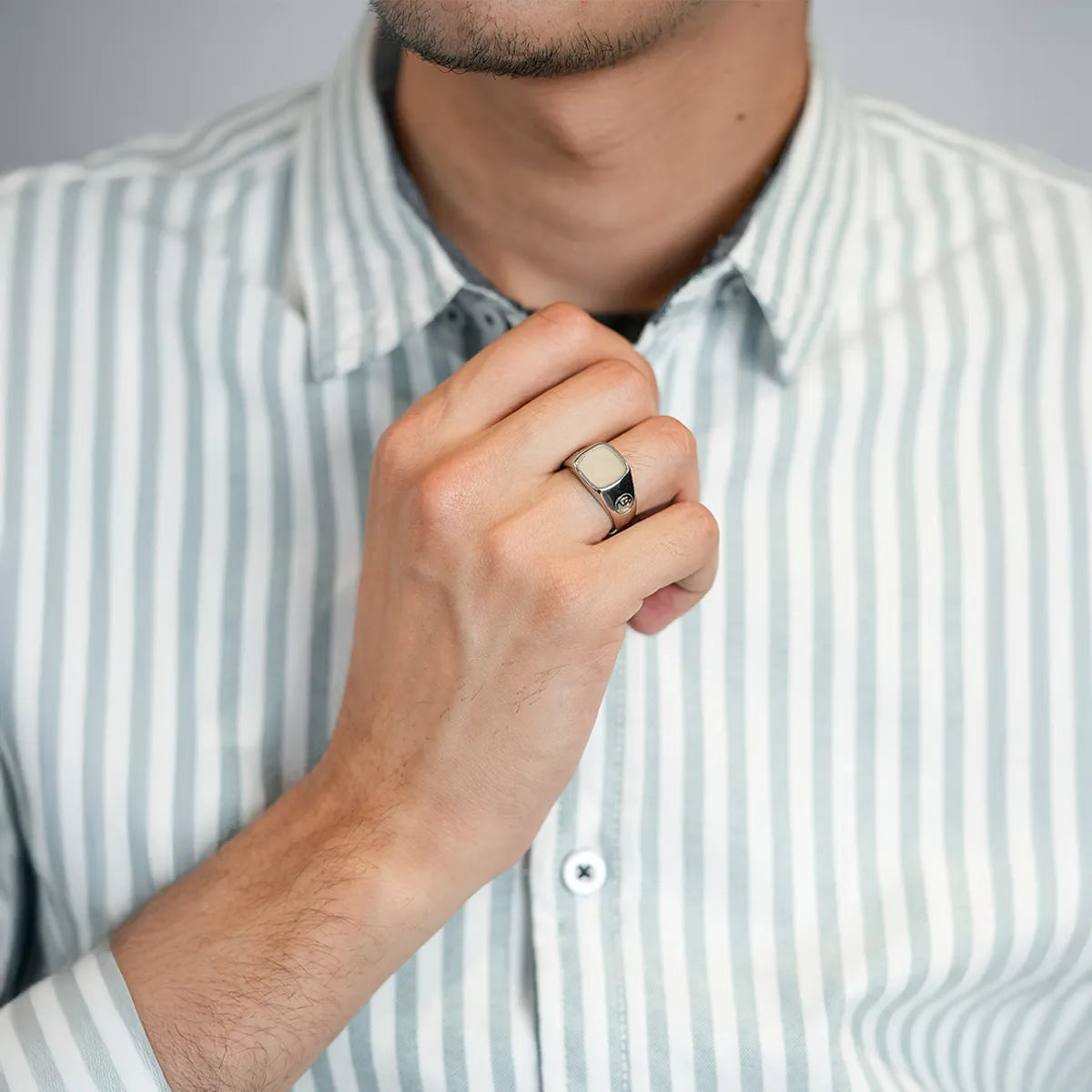 Pyrite Eclipse Stone Ring for Men 10mm