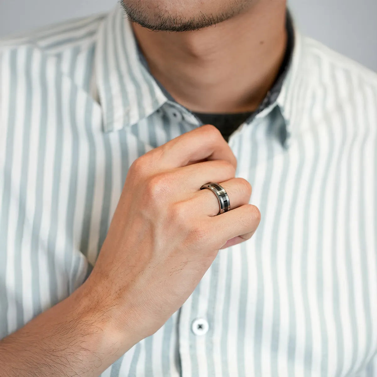 Ceramic Illumination Men's Wedding Ring