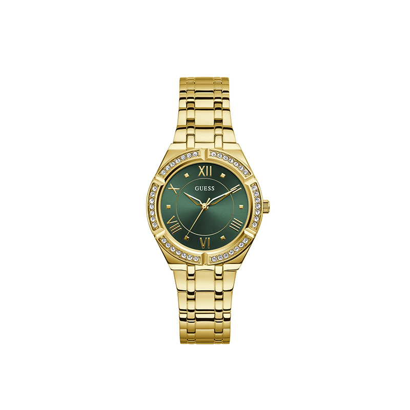 Guess Cosmo Gold & Green Crystal Accent Women’s Fashion Watch