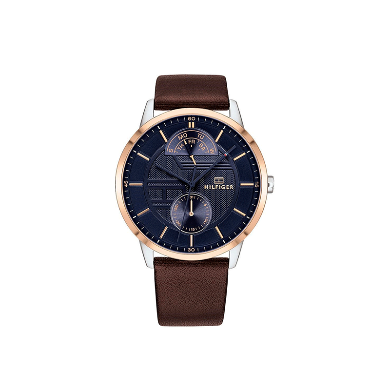 Tommy Hilfiger Hunter Men’s Watch – Blue Dial & Brown Leather Strap