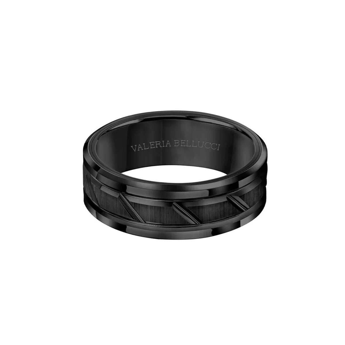 Obsidian Elegance Men's Black Wedding Band