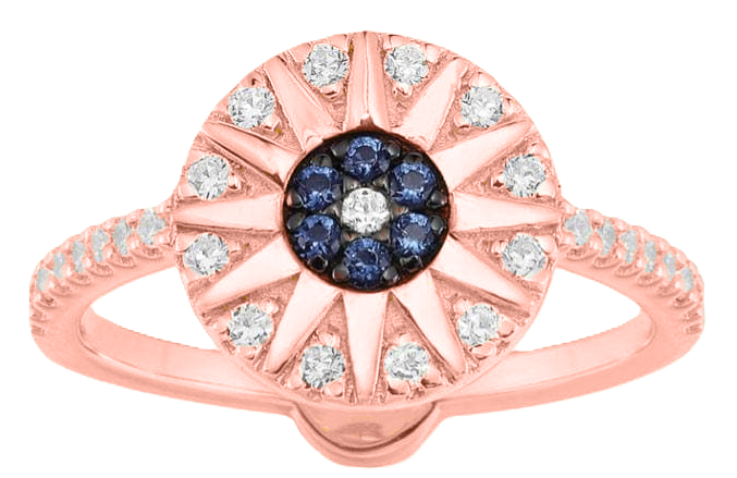 Lauvero Soleil Royale Sapphire & Diamond Ring – Rose Gold