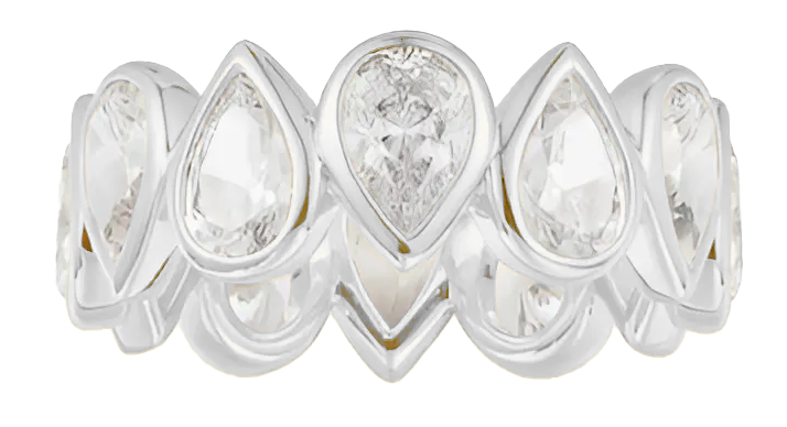 Lauvero Radiant Pear Eternity Ring – Silver