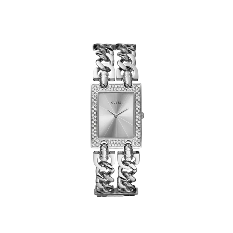 Guess Women’s Silver Elegance Rectangular Analog Watch