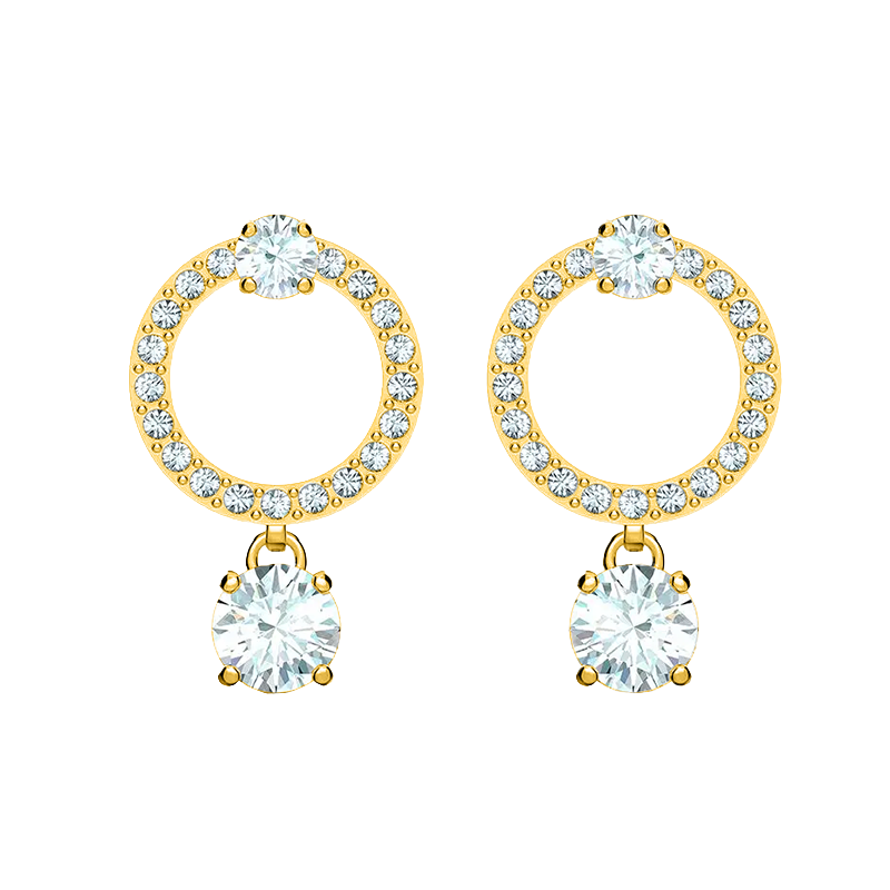 Louvre Gold Circle Diamond Earrings