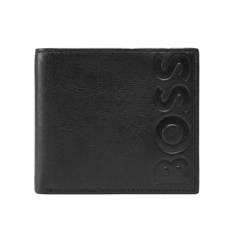 BOSS Embossed Logo Statement Leather Wallet