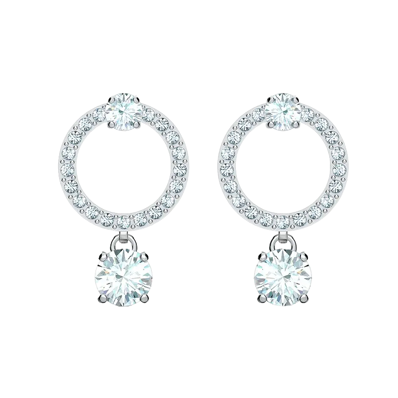 Louvre White Gold Circle Diamond Earrings